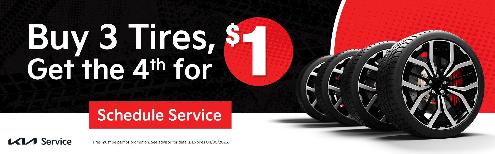 Buy 3 Tires, Get the 4th for $1